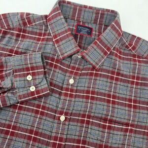 UNTUCKit Cabero‎ Mens XL Gray Red Flannel Button Up Shirt